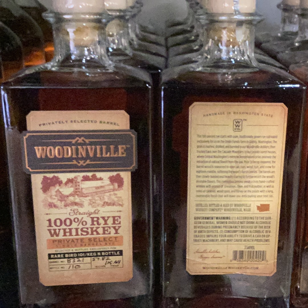 Woodinville Straight Rye Whiskey KnB Barrel Pick 750mL