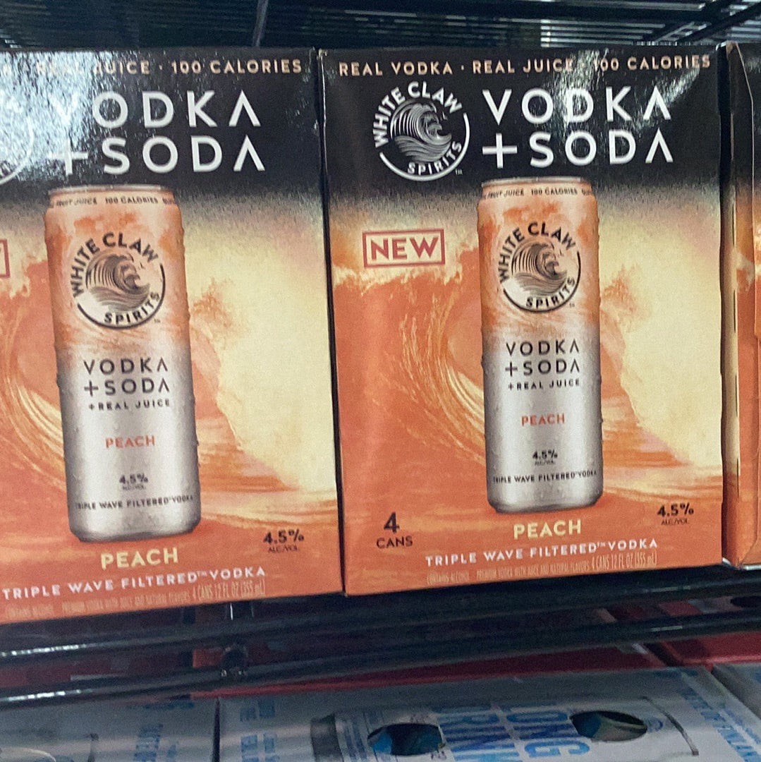 White Claw Peach Vodka Seltzer (4pk)