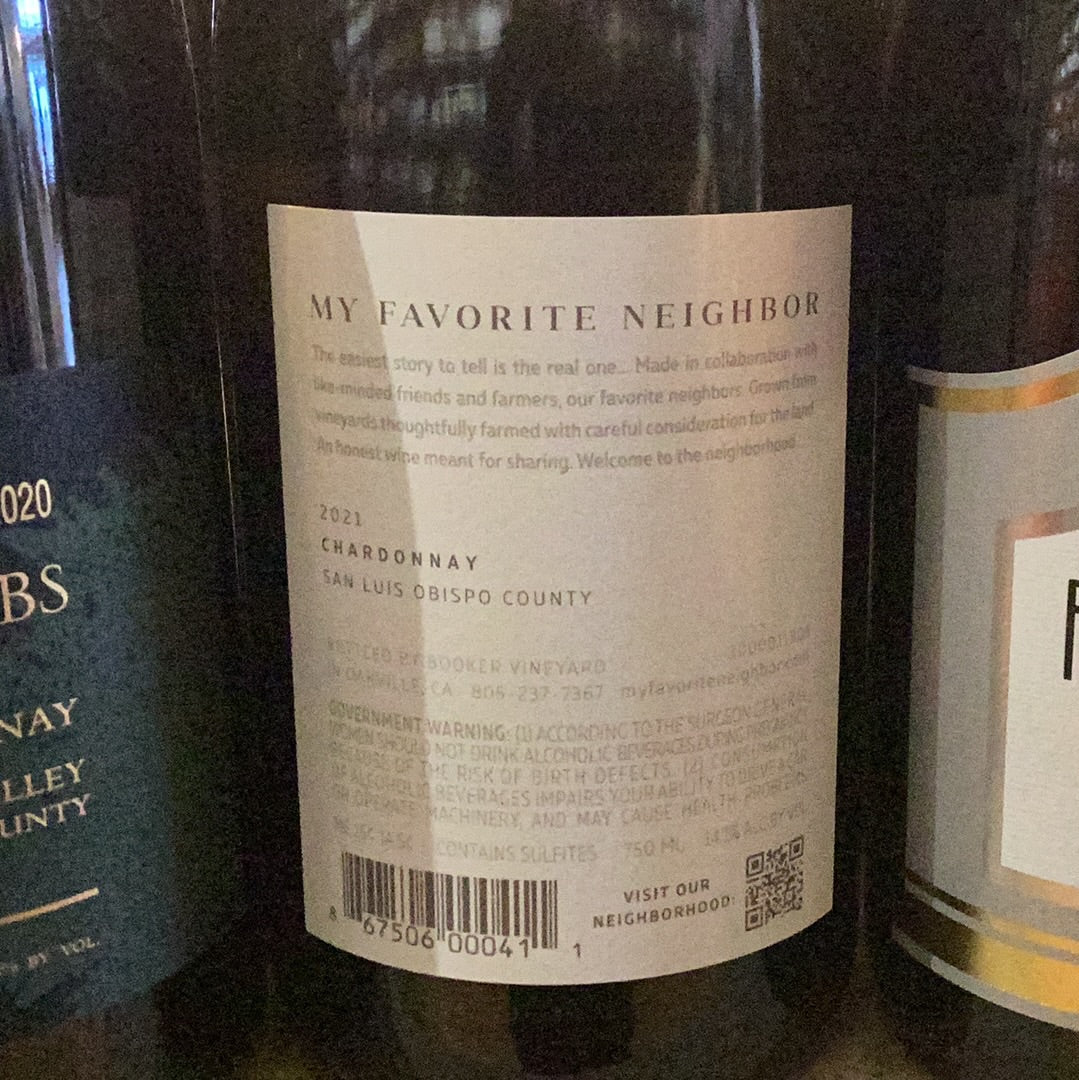 My Favorite Neighbor 2021 Chardonnay 750mL