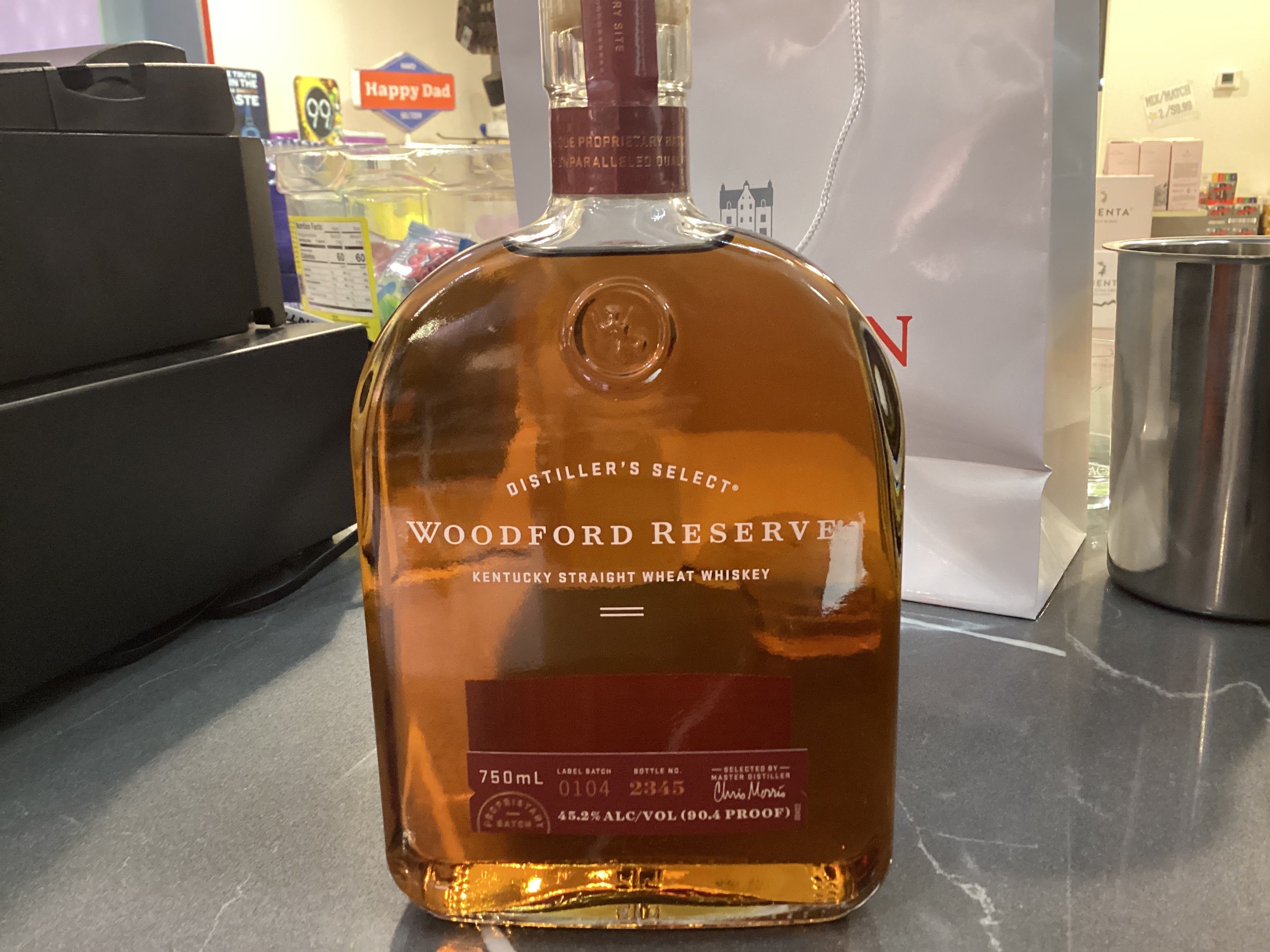 Woodford Reserve Straight Wheat Whiskey 750mL KegnBottleGlenview