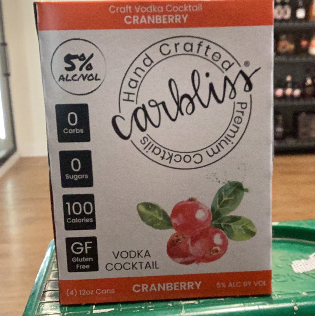 Carbliss Cranberry Vodka Seltzer (4Pk)