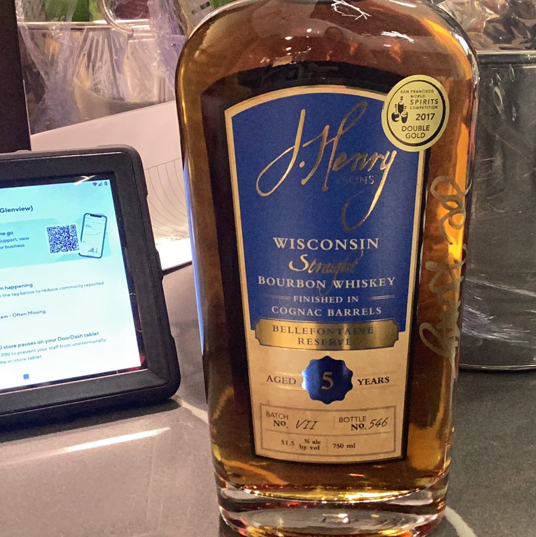 J. Henry Bellefontaine Reserve Wisconsin Bourbon Whiskey (750mL)
