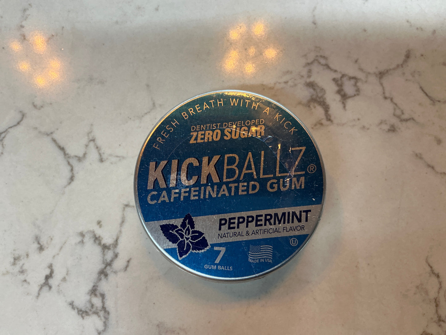 KickBallz Caffeinated Gum Peppermint
