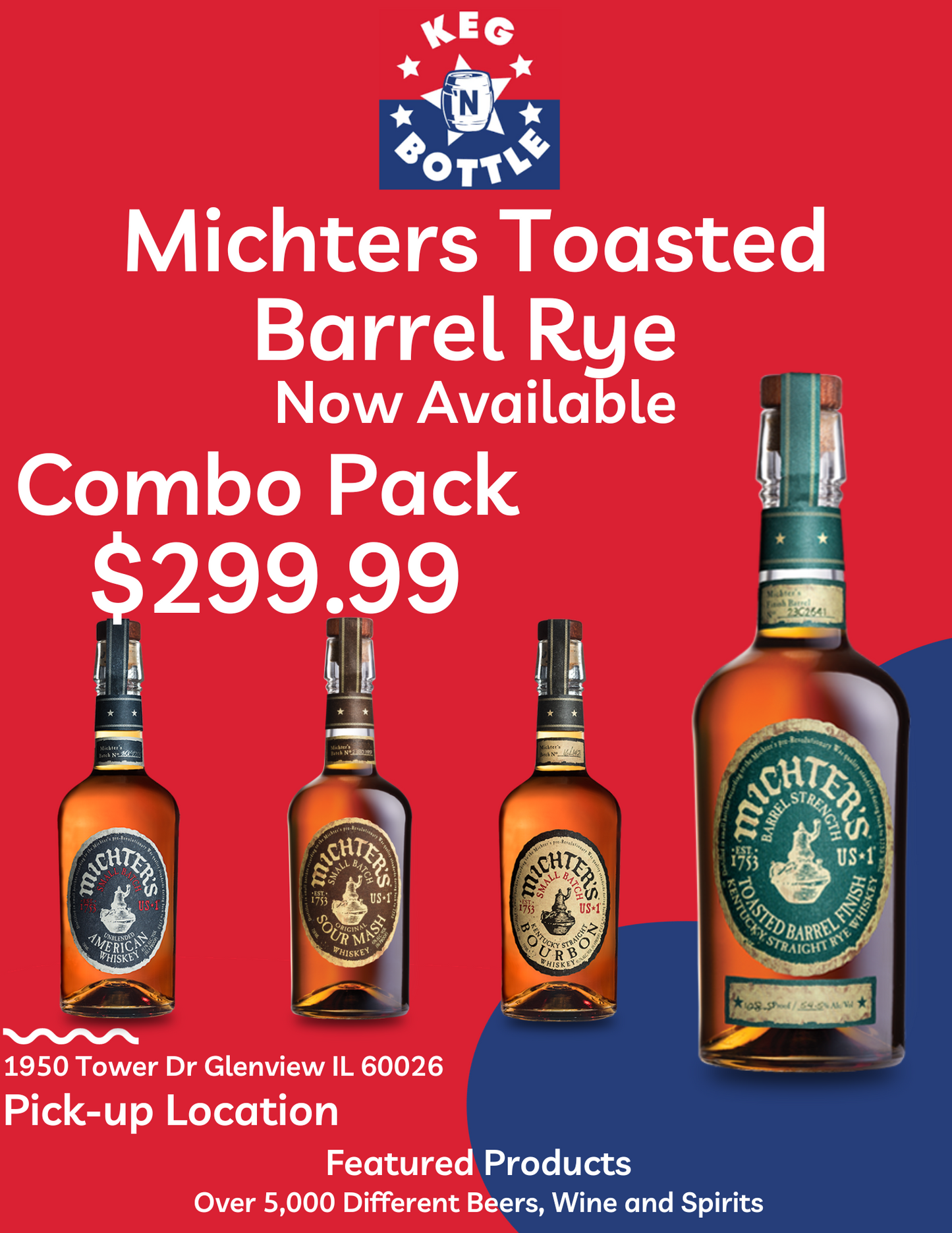 Michters Toasted Barrel Rye Combo Pack (4x750mL)