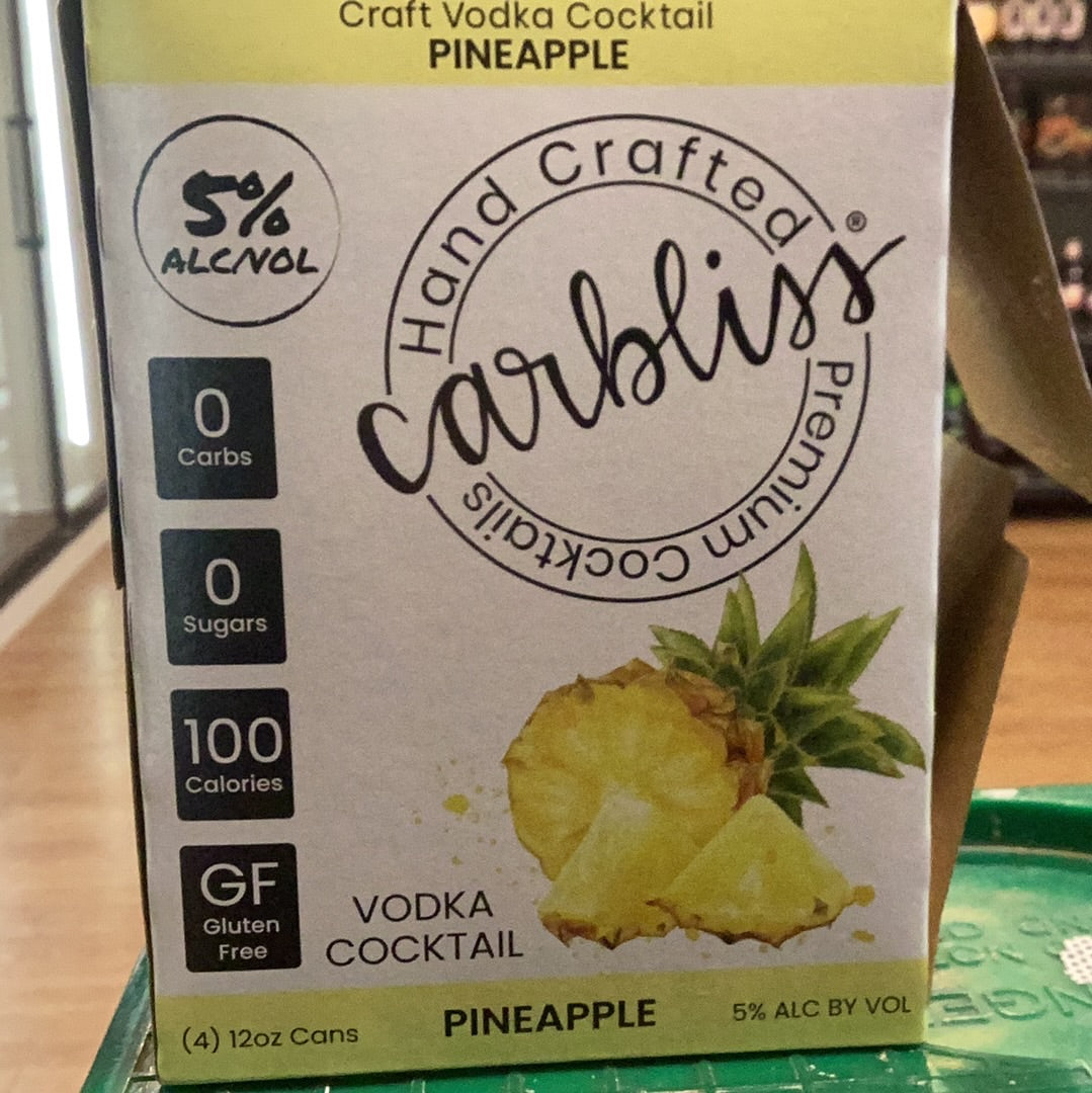 Carbliss Pineapple Vodka Seltzer (4pk)