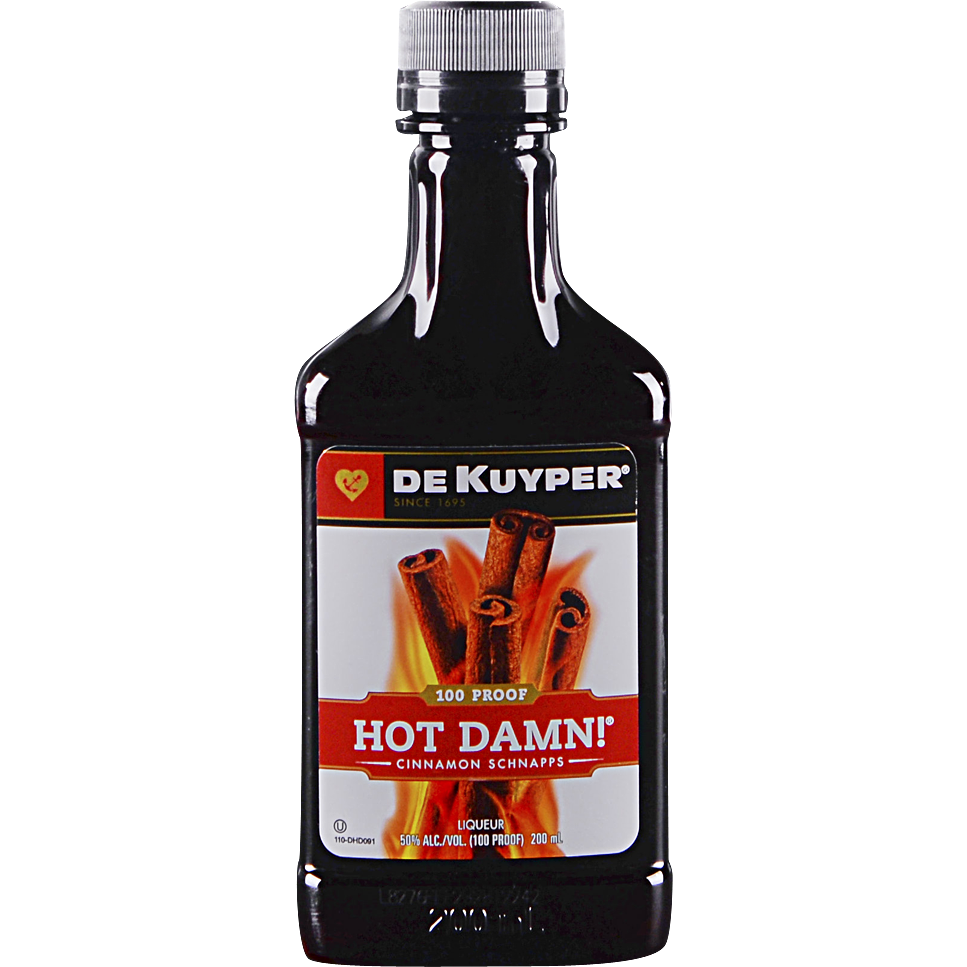 DeKuyper HOT DAMN! 100 Hot Cinnamon Schnapp Liqueur (200 ml, 750 ml, 1L)