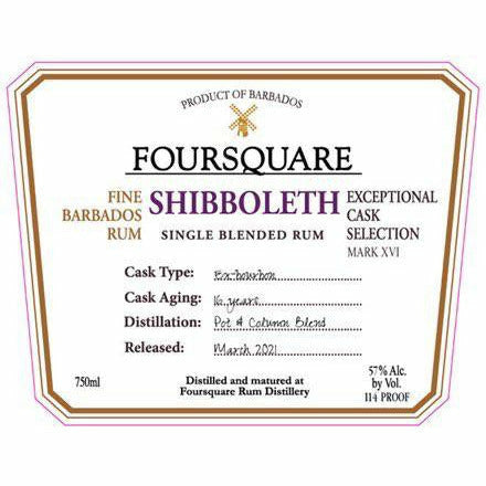 Foursquare Shibboleth Rum (750mL)
