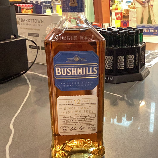 Bushmills 12yr single malt Irish whiskey 750mL