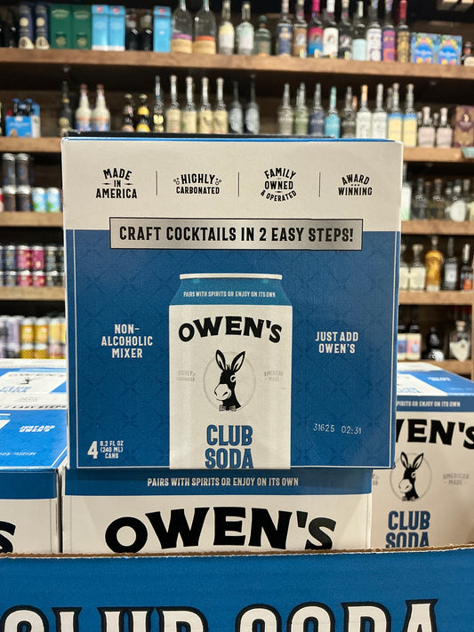 Owen’s Club Soda 4 Pack Cans