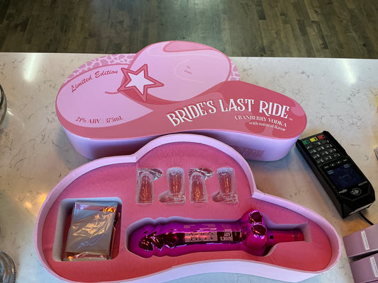 Brides Last Ride Cranberry Vodka Gift Set 375mL