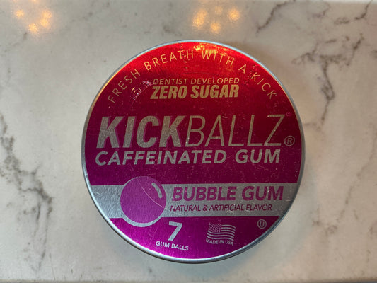 KickBallz Caffeinated Gum Bubble Gum