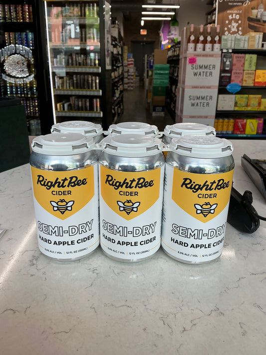RightBee Semi-Dry Hard Apple Cider 6 Pack Cans