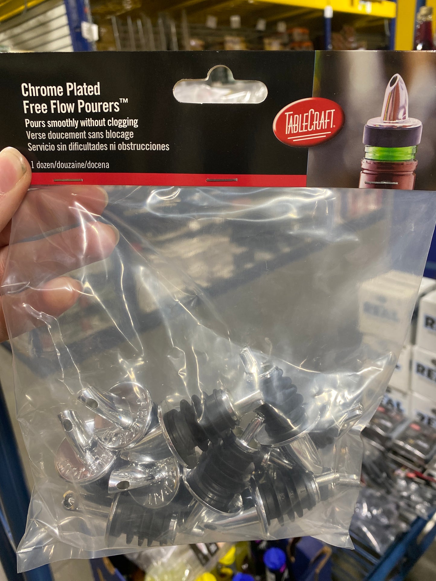 Chrome Plated Free Flow Pourers (12ct)