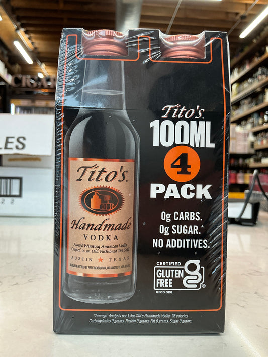 Titos vodka (100ml 4pk)