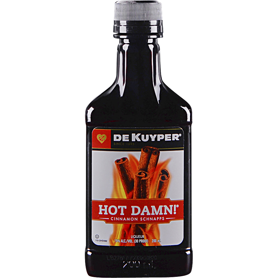 DeKuyper HOT DAMN! 100 Hot Cinnamon Schnapp Liqueur (200 ml, 750 ml, 1L)