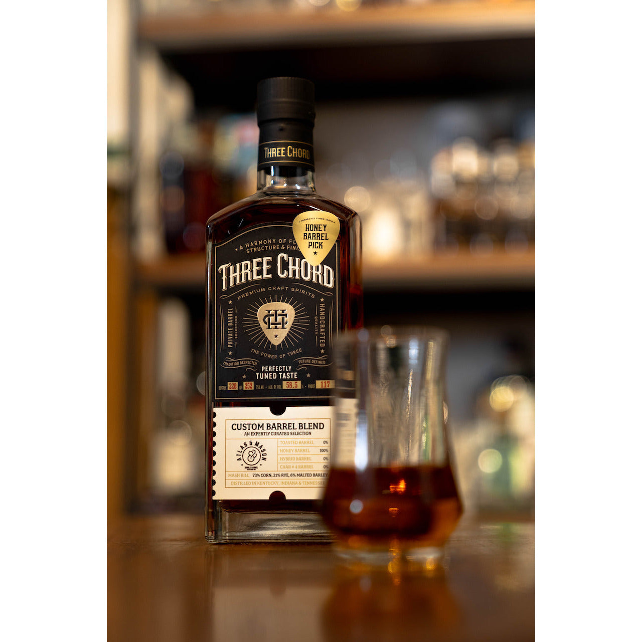 Three Chord Custom Barrel Blend Whiskey (HONEY) - Atlas & Mason WC & Keg N Bottle Private Barrel Pick 750 ml