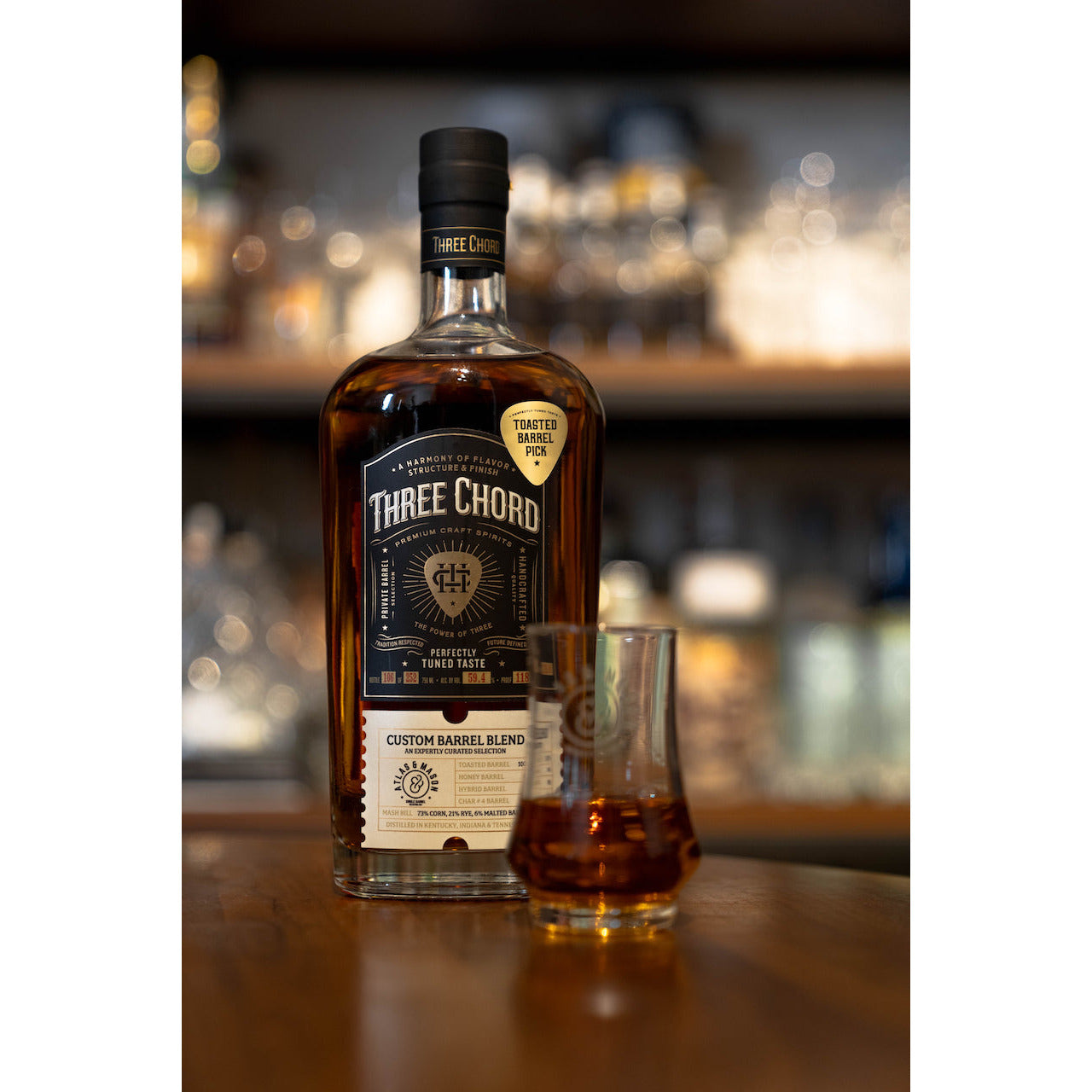 Three Chord Custom Barrel Blend Whiskey (TOASTED) - Atlas & Mason WC & Keg N Bottle Private Barrel Pick 750 ml
